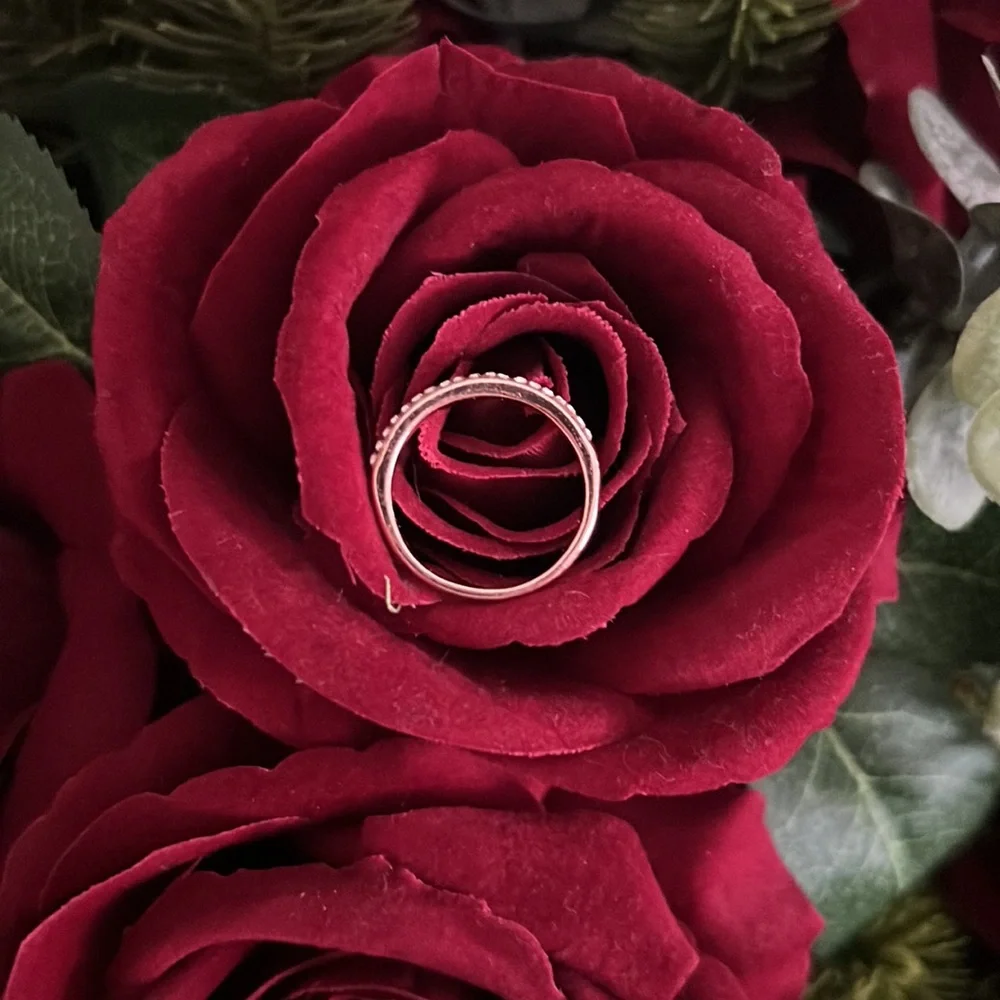 Elegant, Romantic Wedding Ring Set for Parties - Rose Gold - Picture 6 of 11